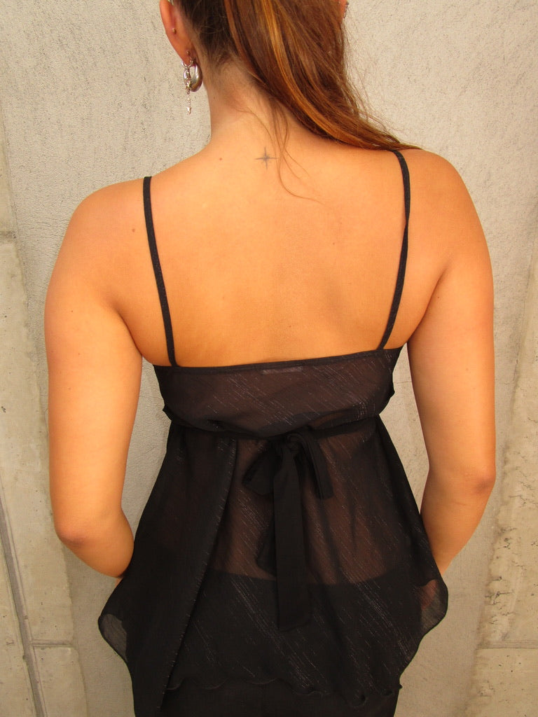 BLACK MESH TOP