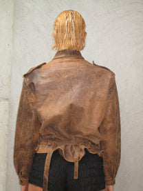 Brown leather jacket