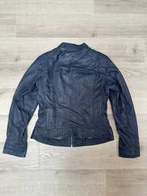 BLUE LEATHER JACKET
