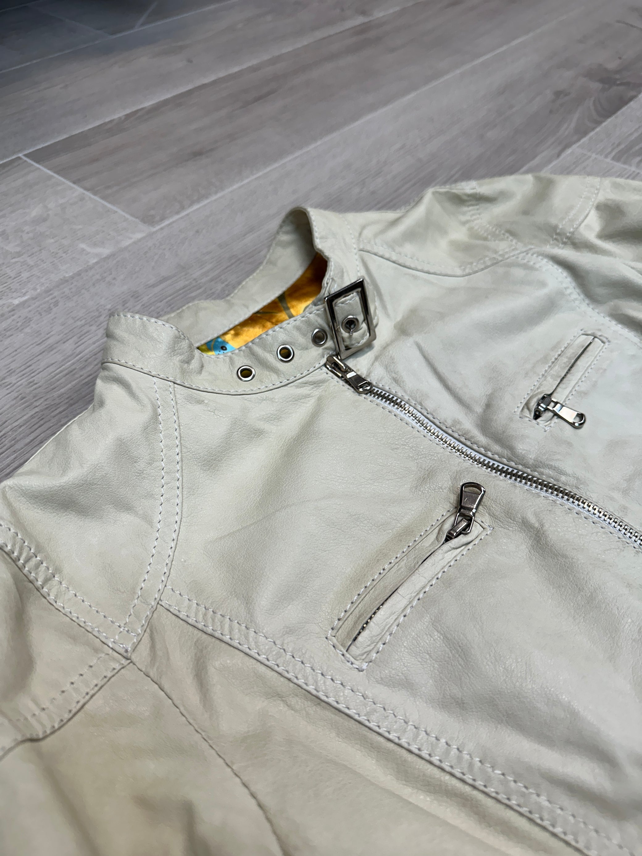 CREAM LEATHER JACKET