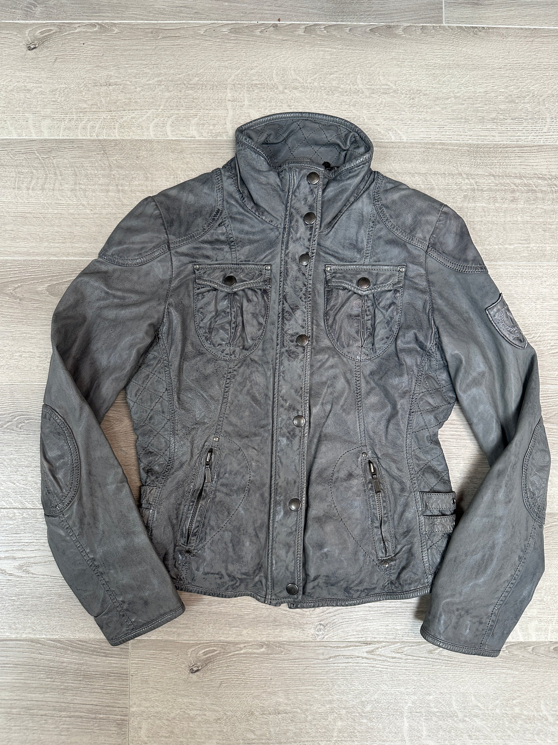 GREY LEATHER JACKET