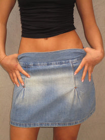 Denim mini skirt