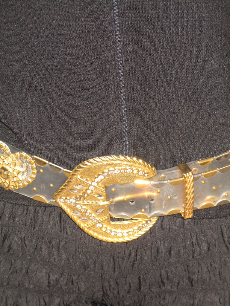 Clear &amp; gold belt