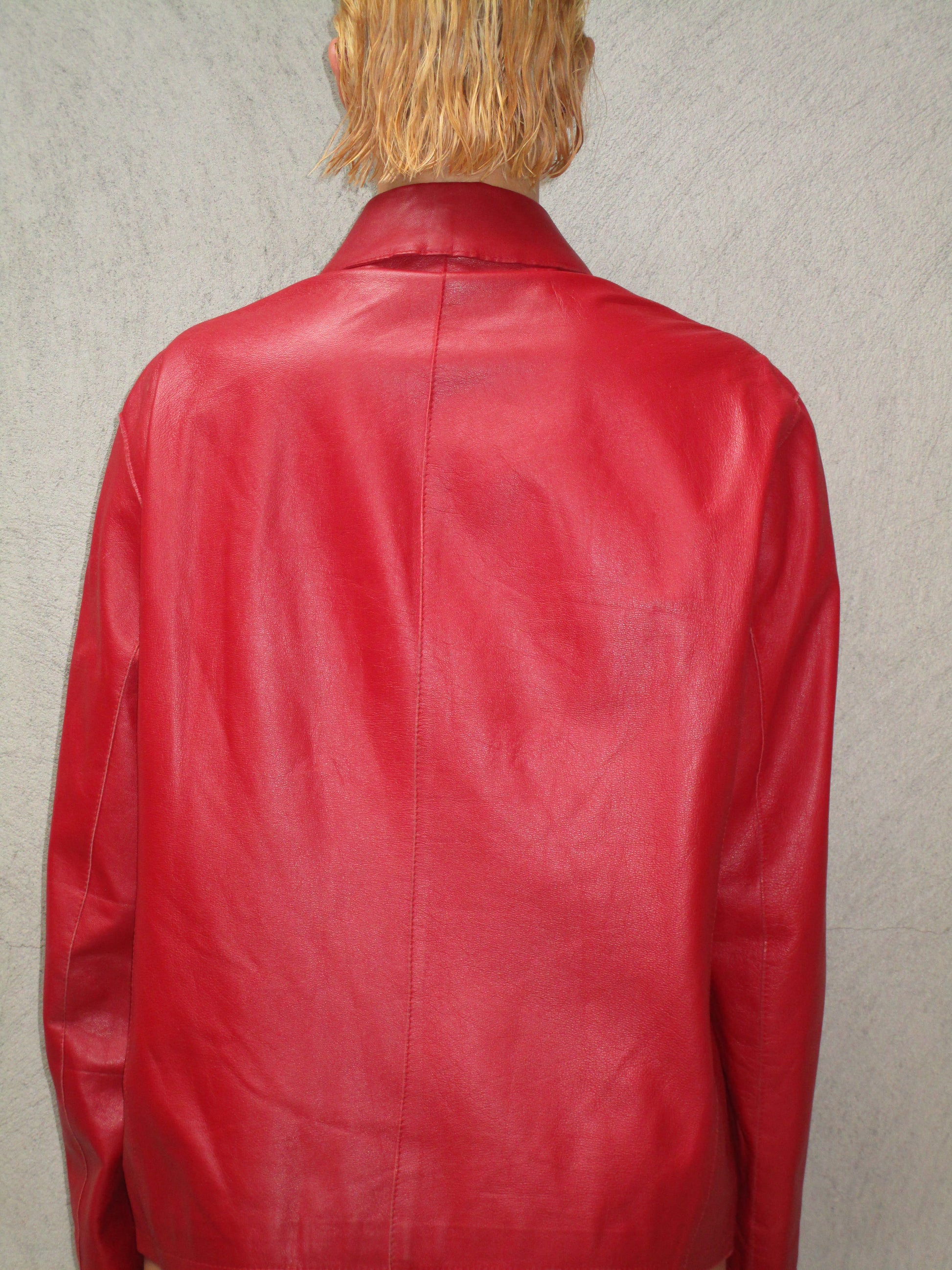 Red leather jacket