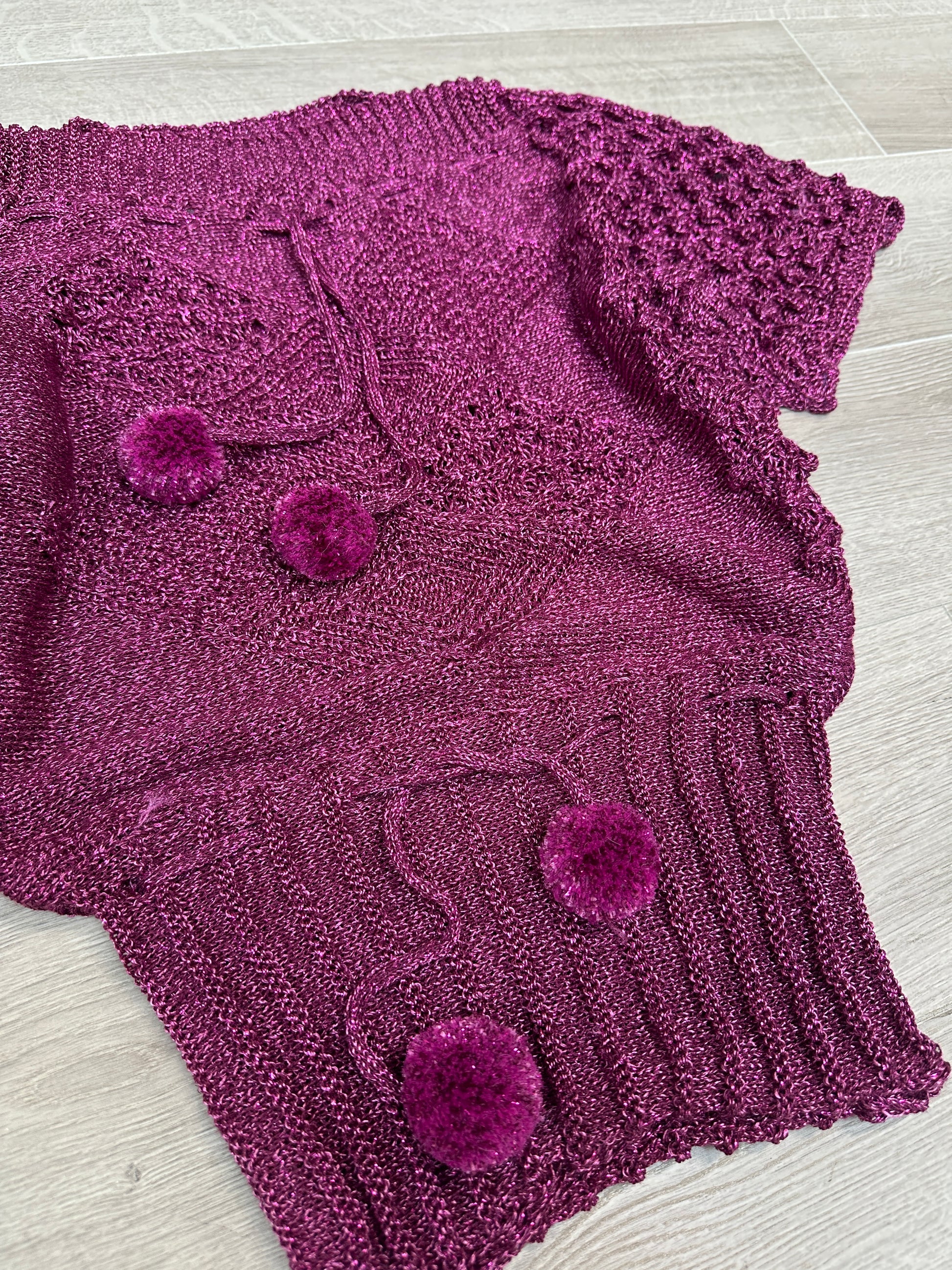 PURPLE KNITTED T-SHIRT