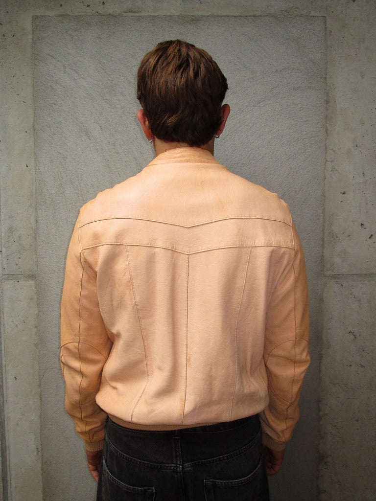 CREAM LEATHER JACKET