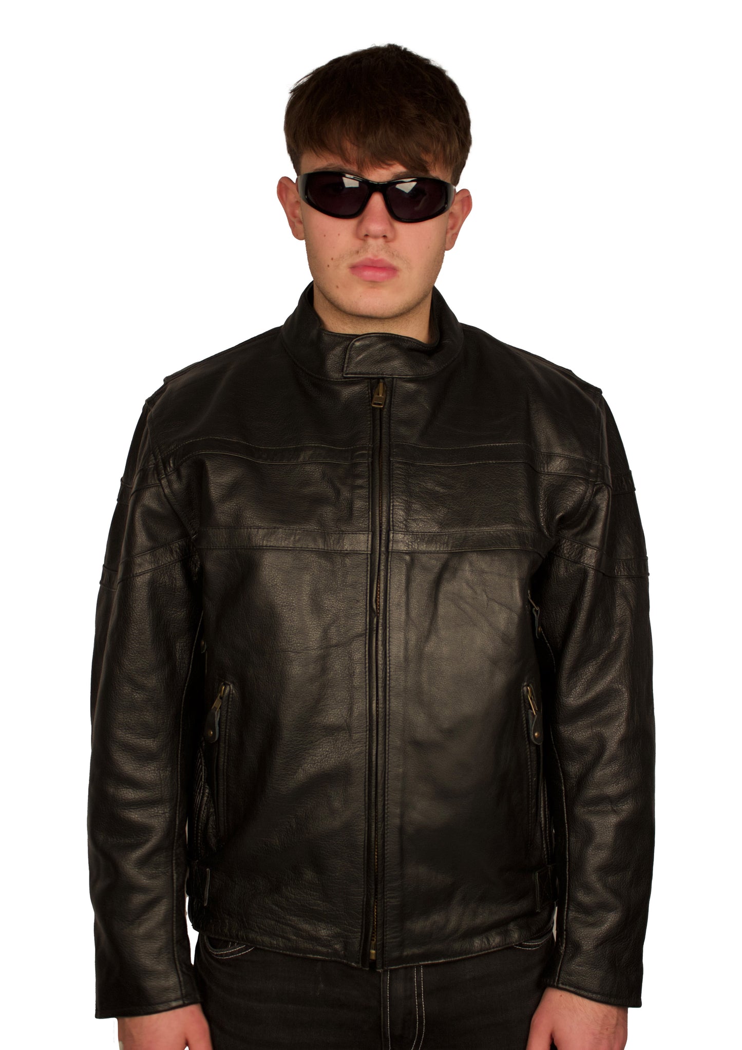 BLACK LEATHER RACER JACKET