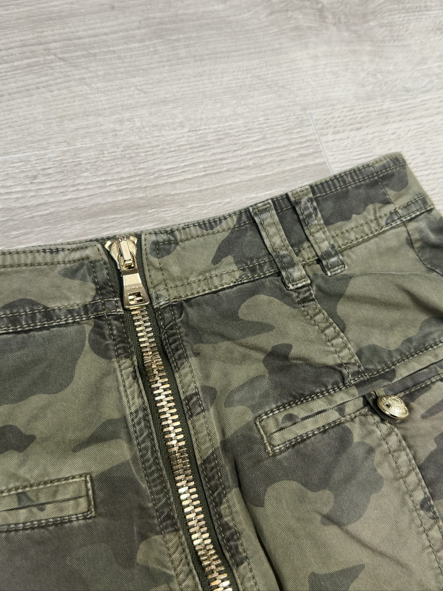 BALMAN GREEN CAMO SKIRT