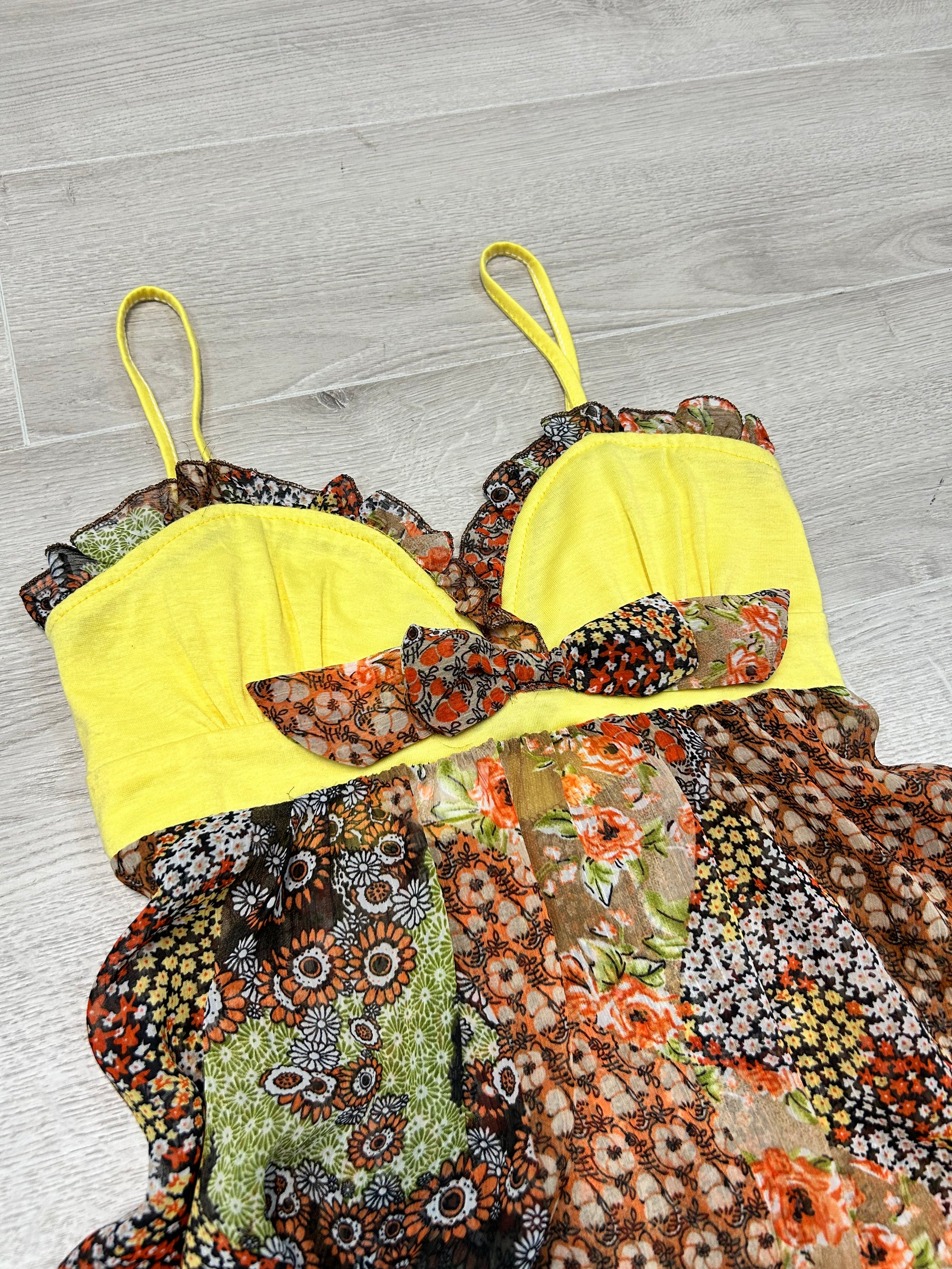 YELLOW FLOWER PRINTED TOP