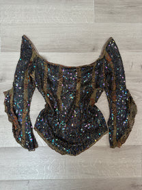BROWN SEQUIN TOP