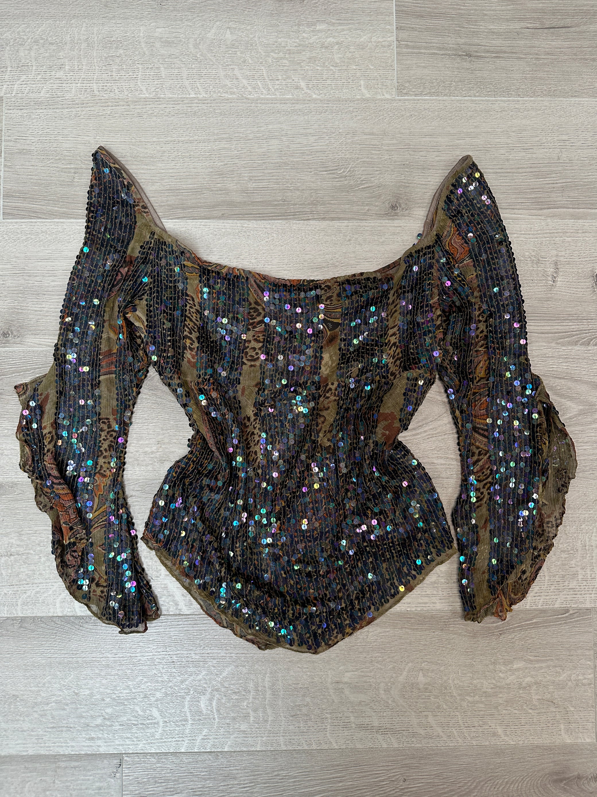 BROWN SEQUIN TOP