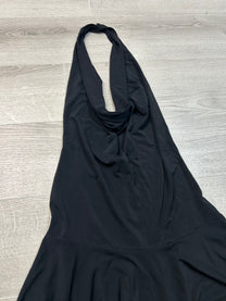 BLACK HALTER DRESS