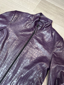 PURPLE FAUX LEATHER JACKET