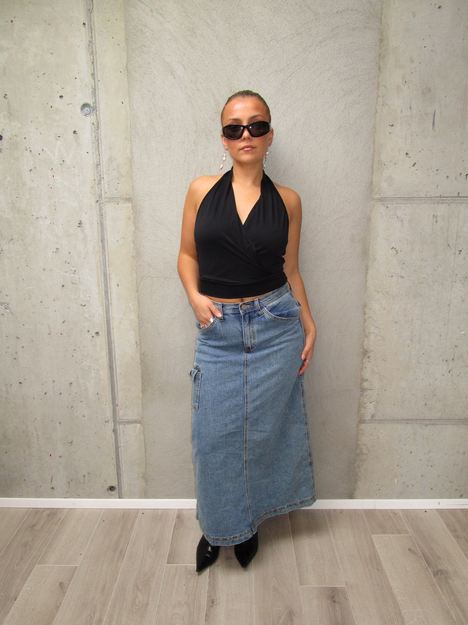 DENIM MAXI SKIRT