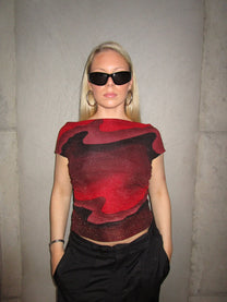 RED SPARKLE T-SHIRT