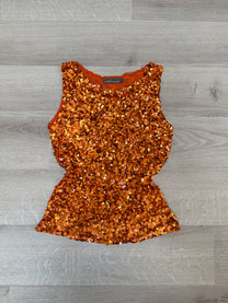 ORANGE SEQUIN TOP