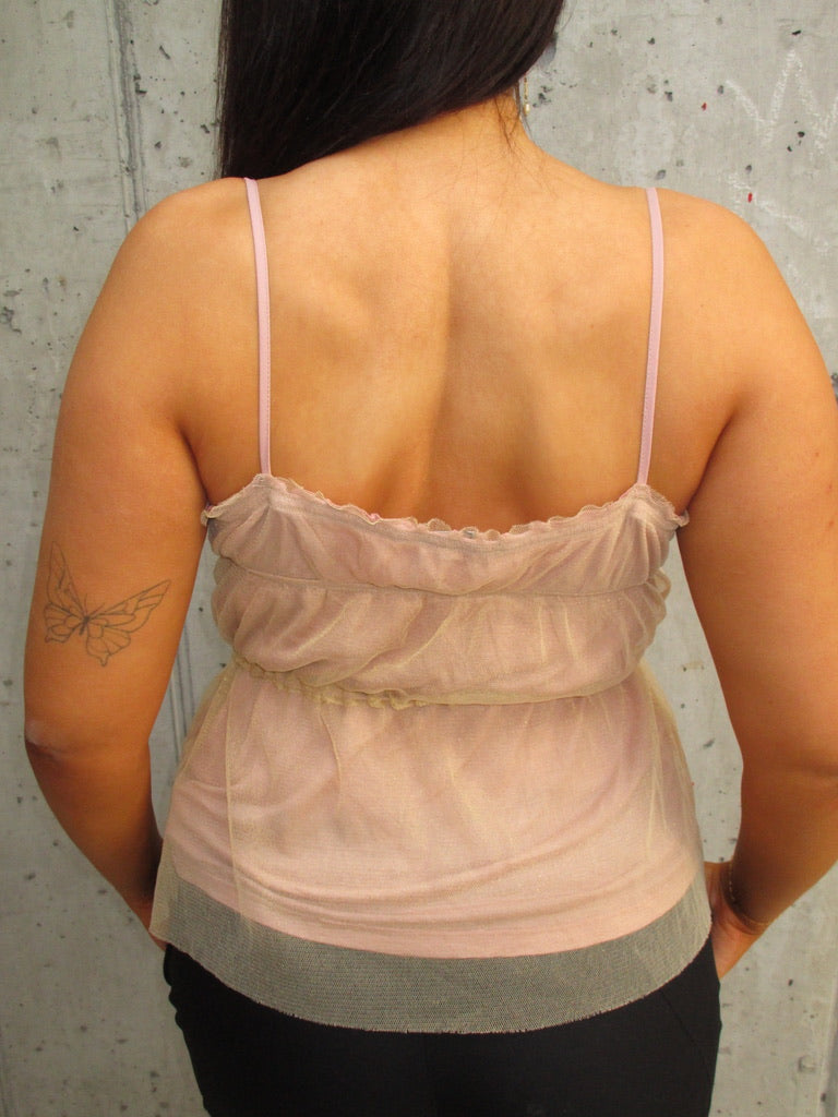 PINK TOP WITH MESH