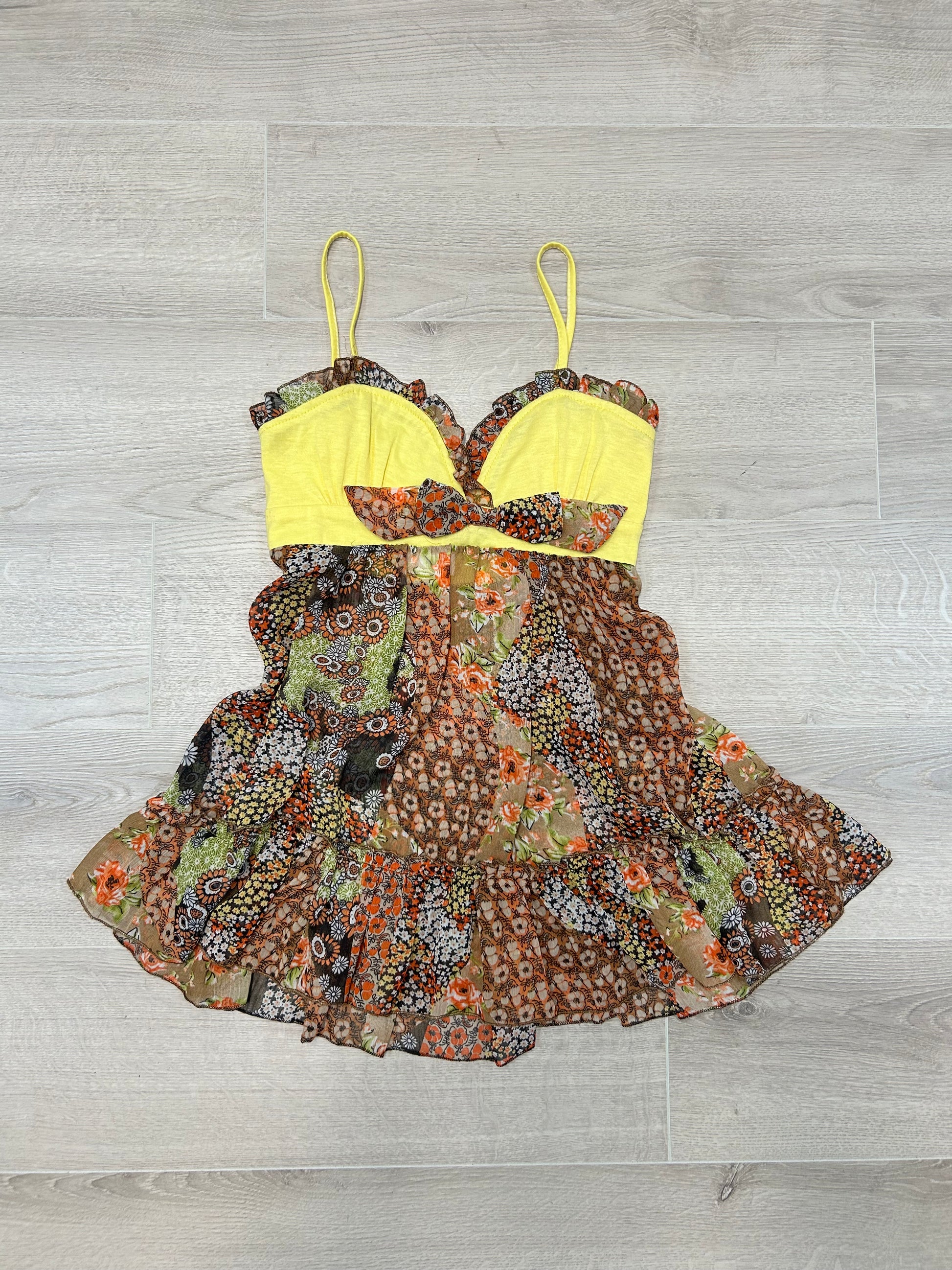 YELLOW FLOWER PRINTED TOP