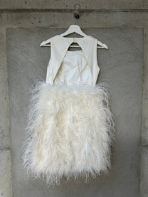 WHITE FEATHER DRESS