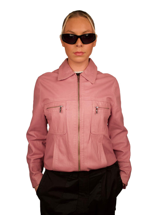 PINK LEATHER JACKET