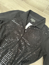 BLACK SEQUIN RALPH LAUREN POLO LONGSLEEVE
