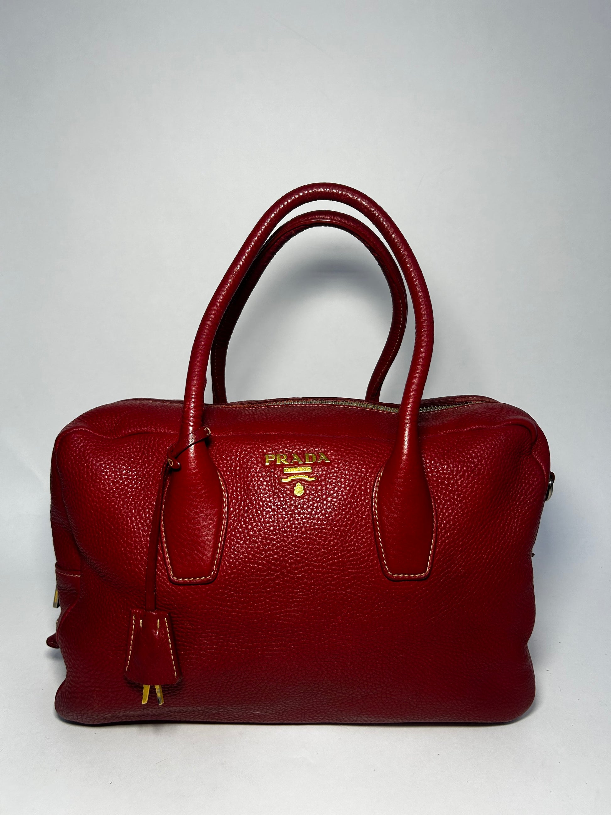 PRADA VITELLO DAINO LEATHER BAULETTO