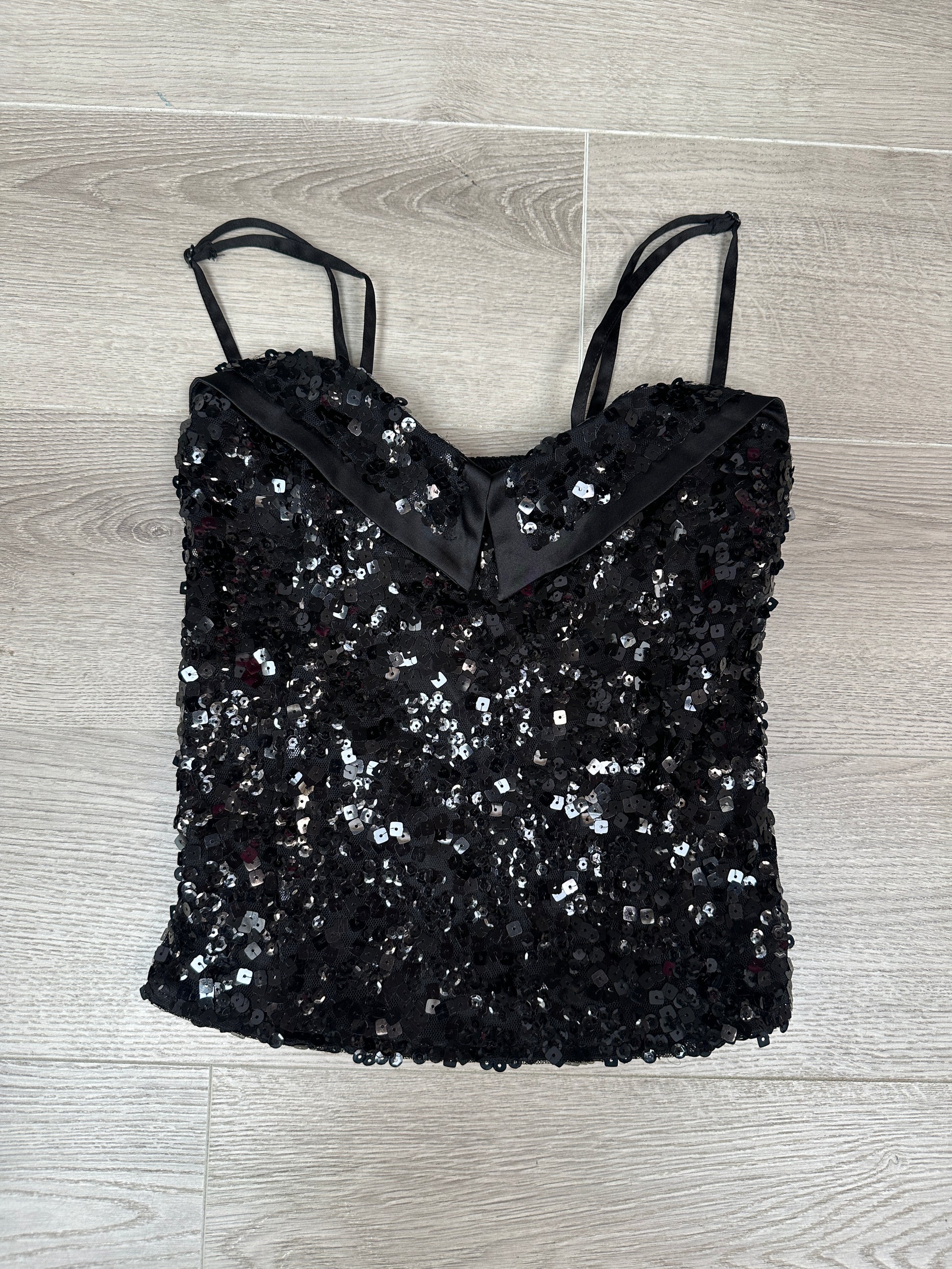 BLACK SEQUIN TOP