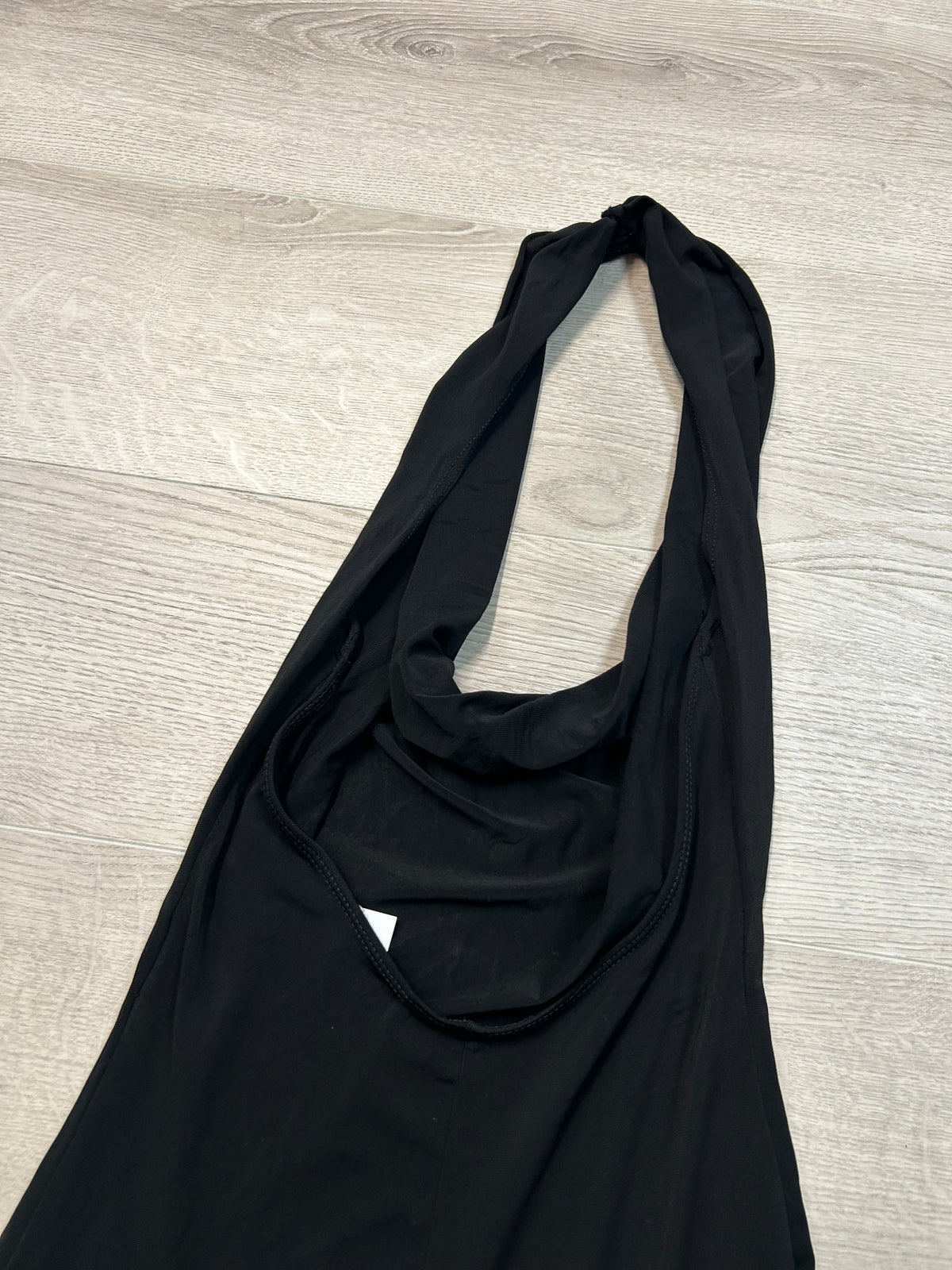 BLACK HALTER DRESS