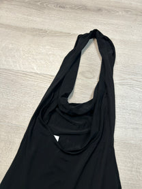 BLACK HALTER DRESS