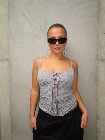 GRAY CORSET TOP