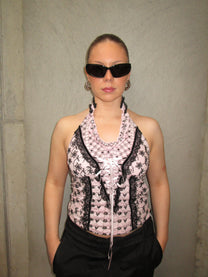 PINK &amp; BLACK TOP