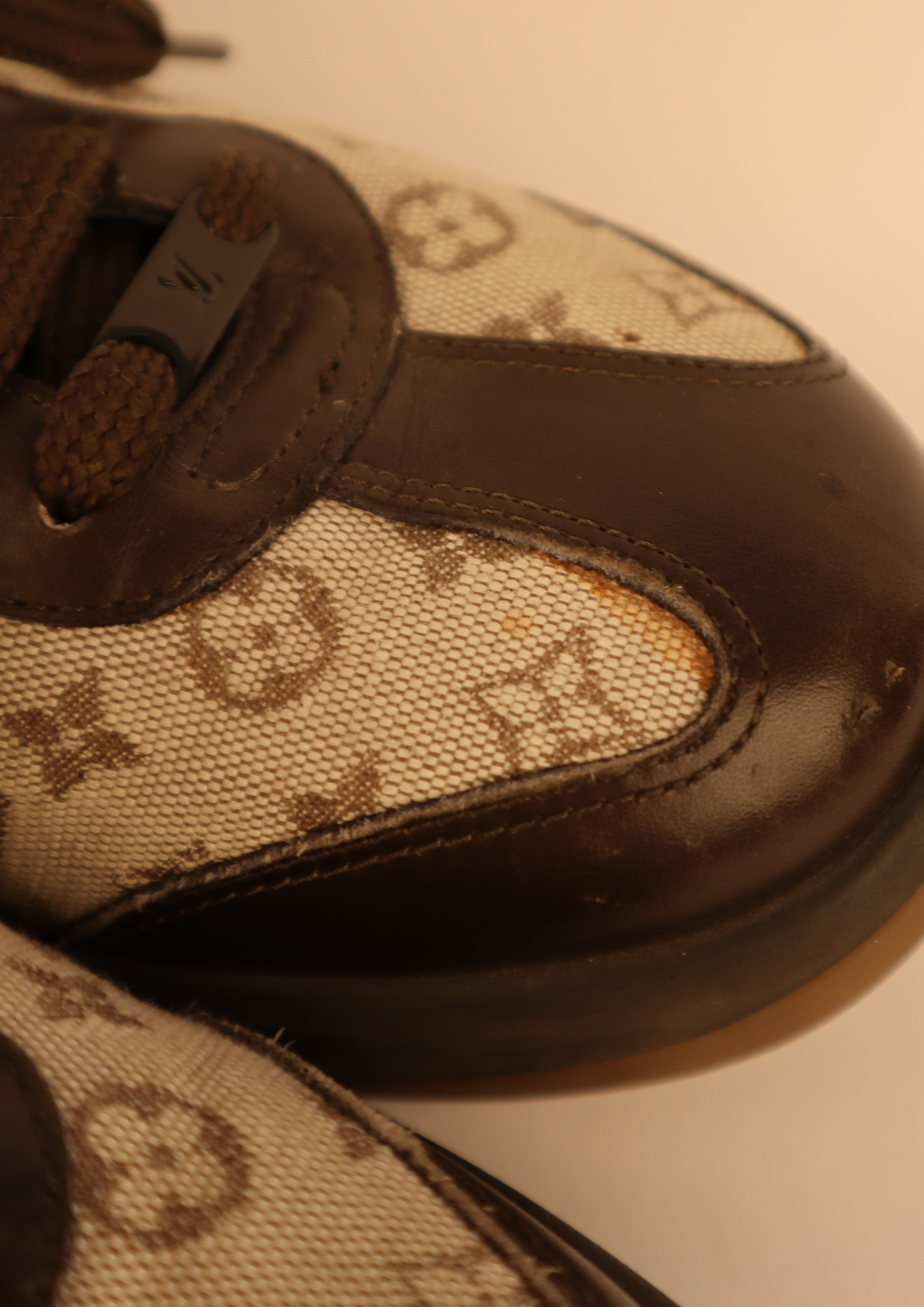 LOUIS VUITTON MONOGRAM &amp; LEATHER SNEAKERS