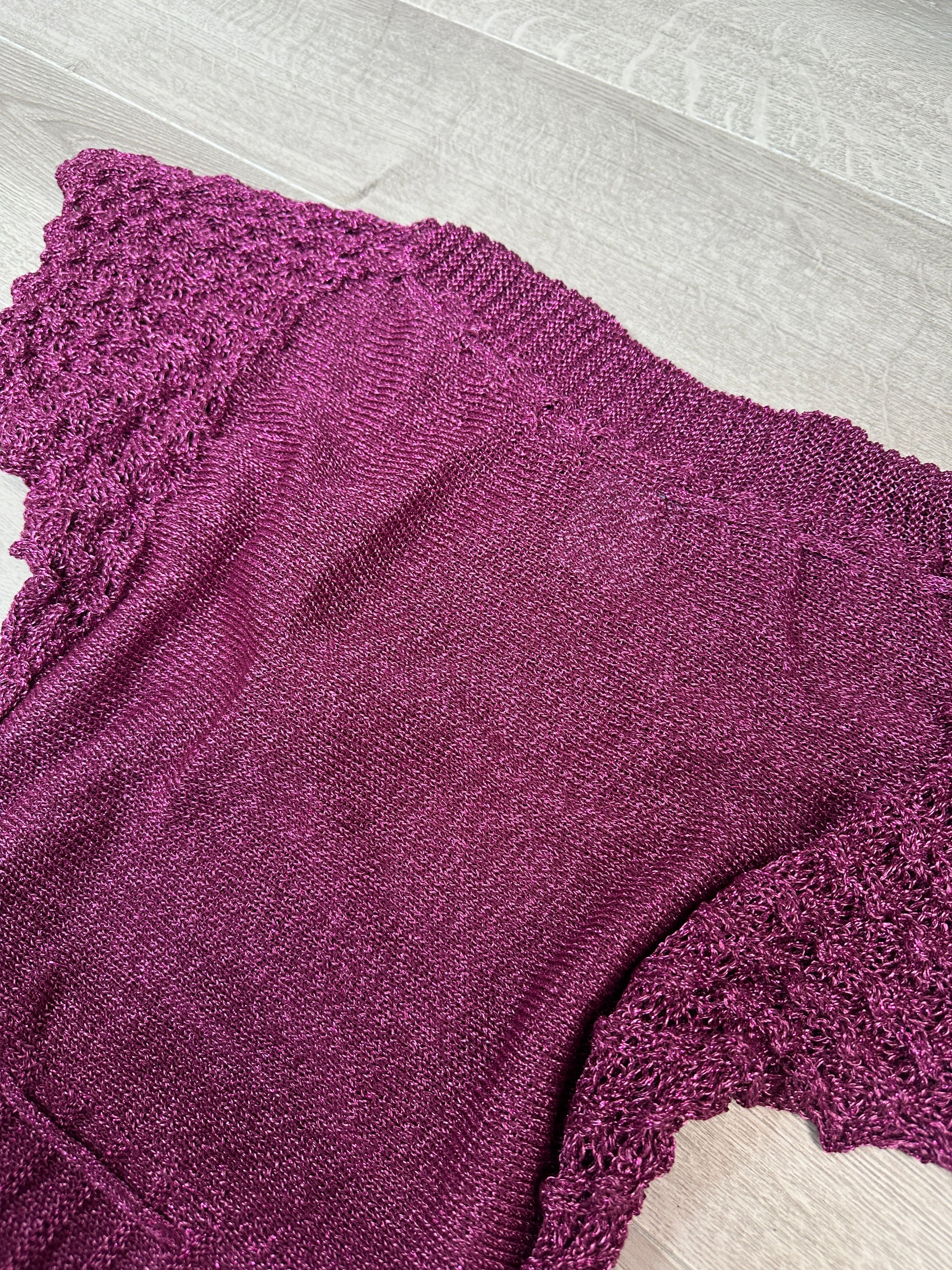 PURPLE KNITTED T-SHIRT