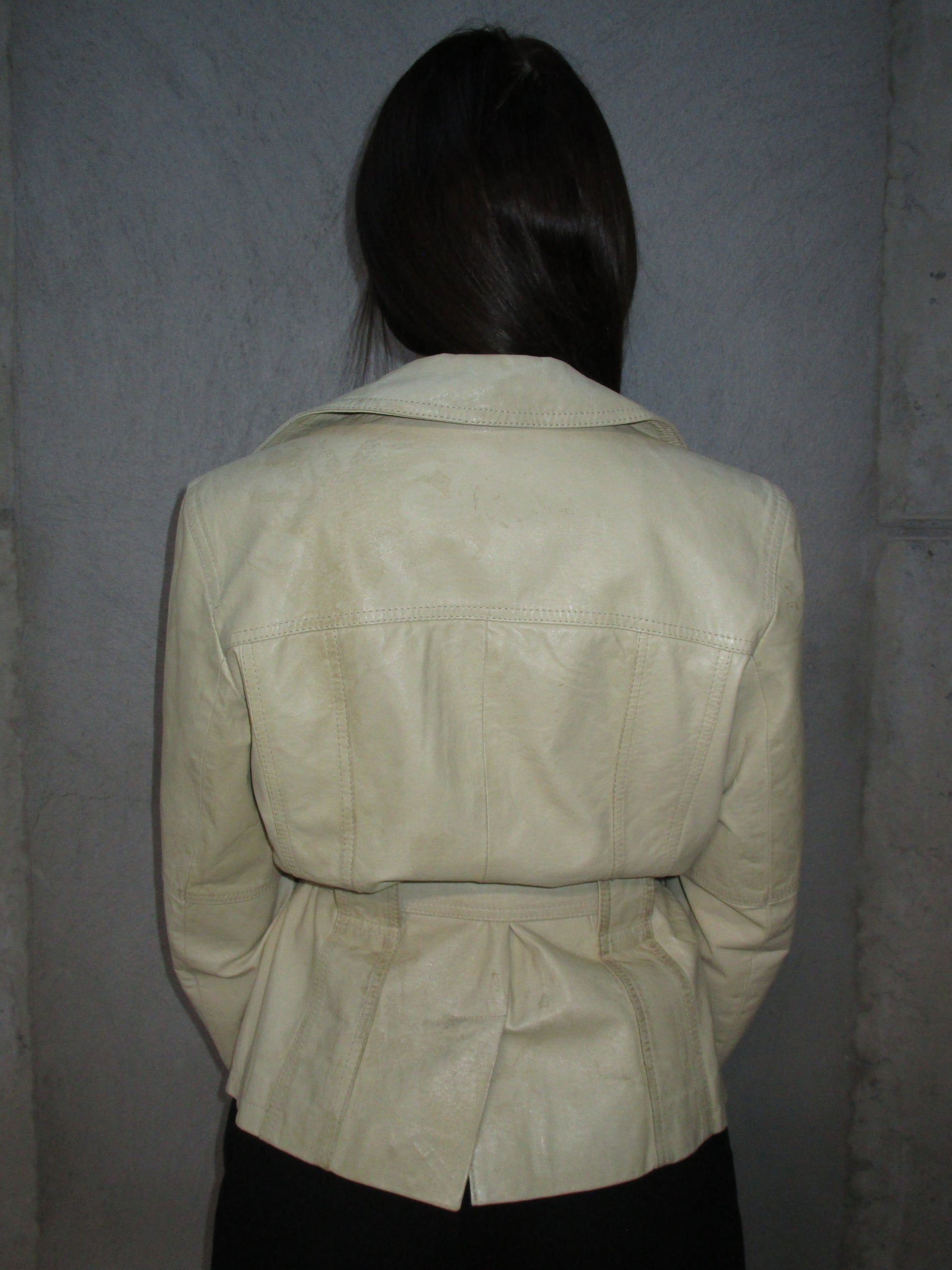 BEIGE LEATHER BLAZER