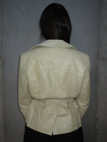 BEIGE LEATHER BLAZER