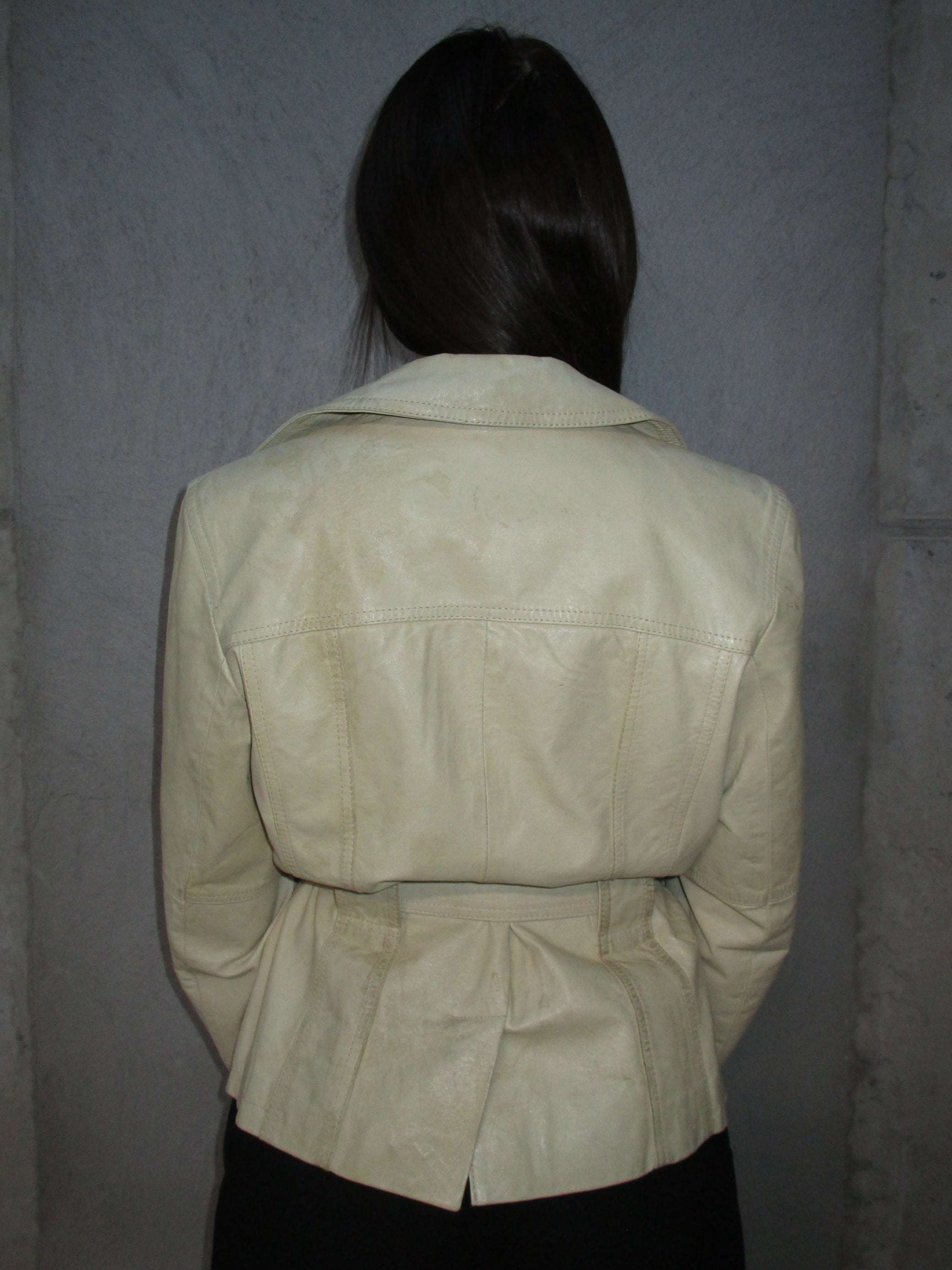 BEIGE LEATHER BLAZER