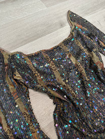 BROWN SEQUIN TOP