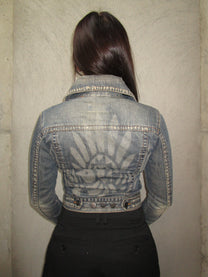 DENIM JACKET WITH YELLOW ZIPPER