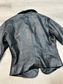 BLACK LEATHER BLAZER