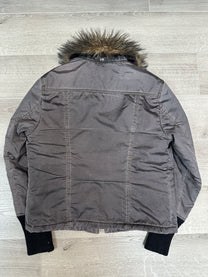 GREY JACKET WITH FAUX FUR