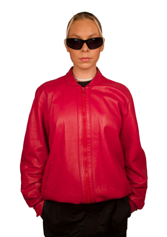 RED LEATHER JACKERT