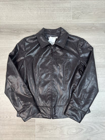 PURPLE SNAKE PRINT FAUX LEATHER JACKET