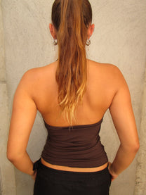 BROWN TOP WITH BEADS