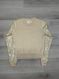 CREAM SEQUIN CARDIGAN