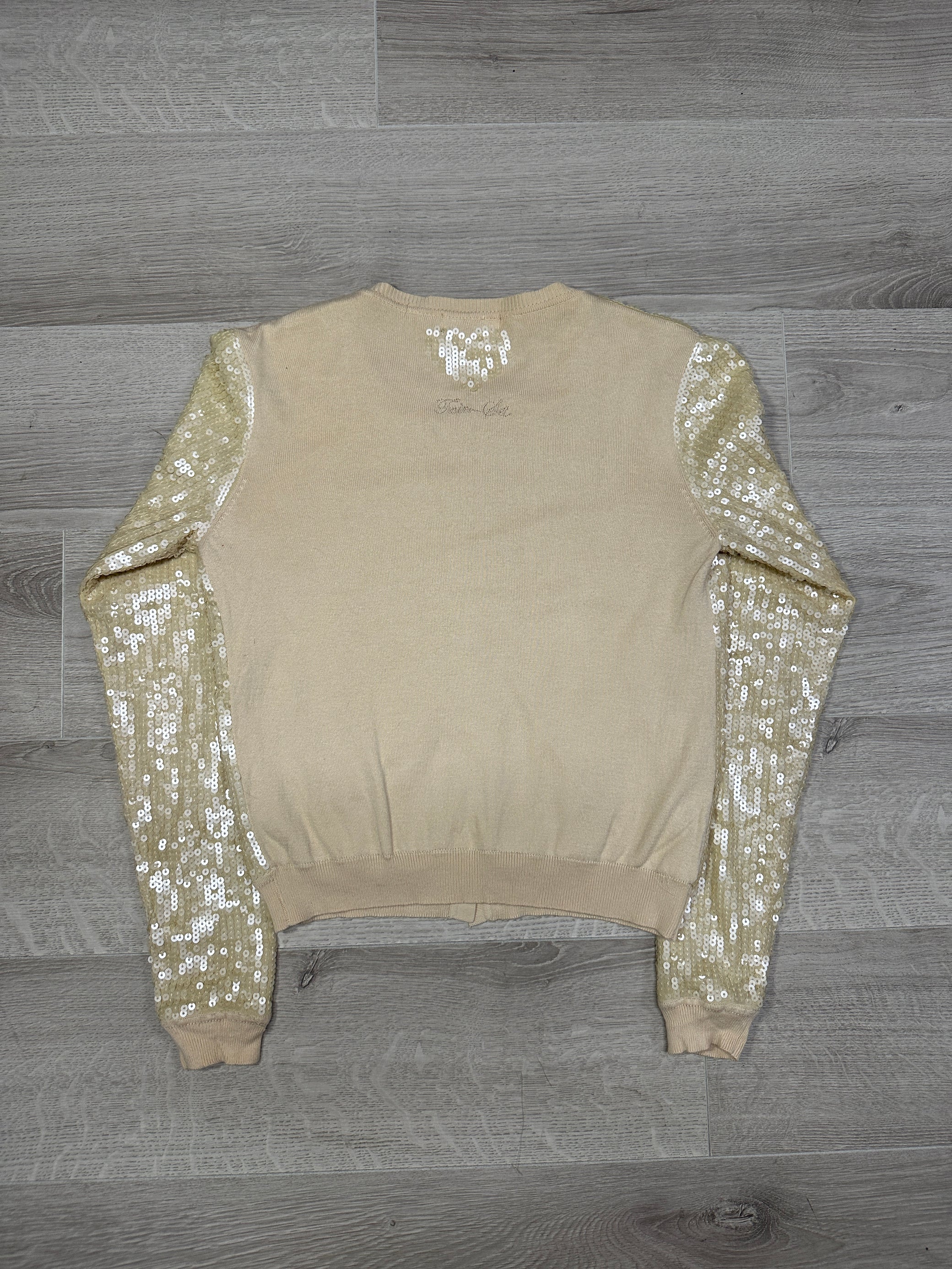 CREAM SEQUIN CARDIGAN