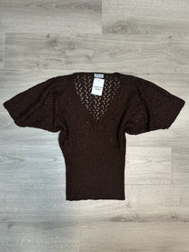 BROWN KNITTED T-SHIRT