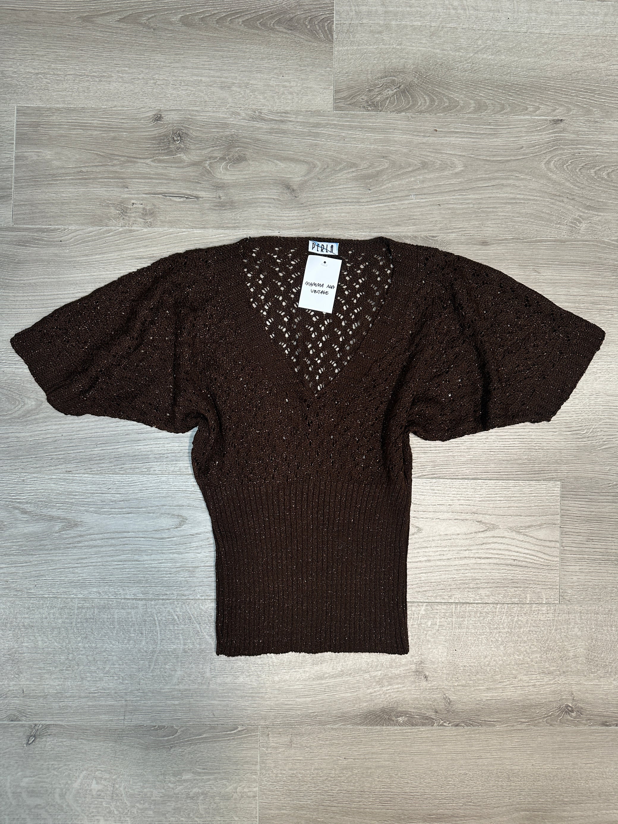 BROWN KNITTED T-SHIRT