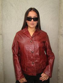 BURGUNDY LEATHER JACKET