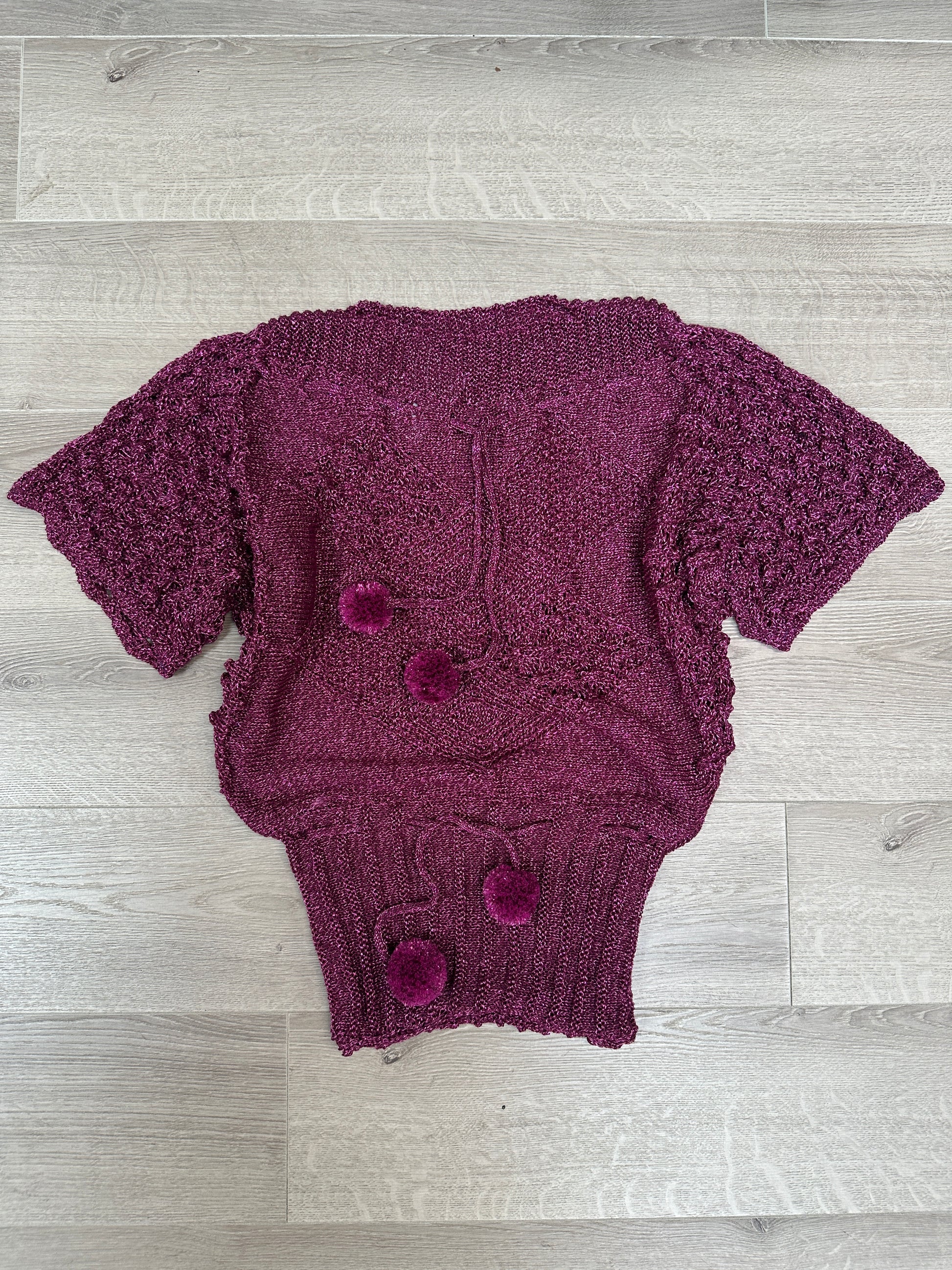 PURPLE KNITTED T-SHIRT
