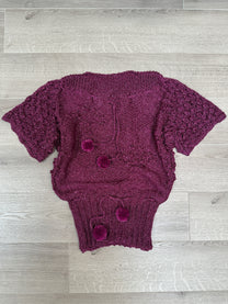 PURPLE KNITTED T-SHIRT